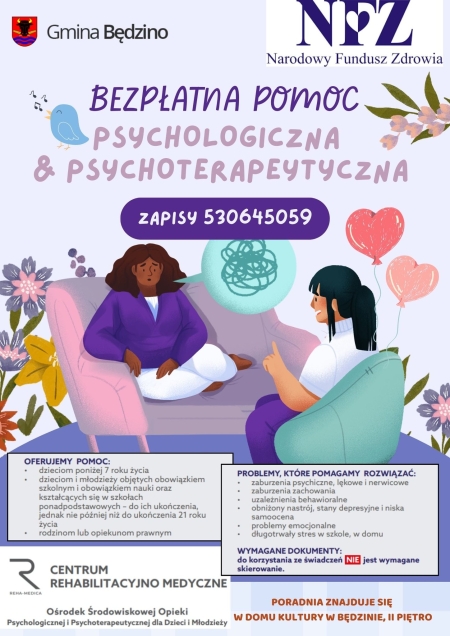 BEZPŁATNA POMOC PSYCHOLOGICZNA